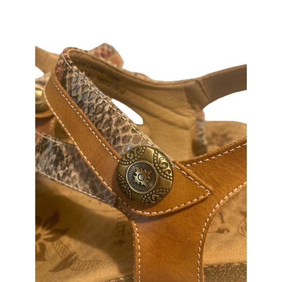 Spring Step L'Artiste MEERA Brown Multi Wedge Ankle Strap Sandals Sz 41 - 9.5/10 - Picture 6 of 8
